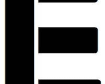 Letter E Stencil Made from 4 Ply Mat Board