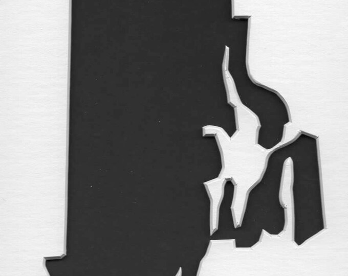 Pack of 3 Square Rhode Island State Stencils Made From 4 Ply Mat Board 12x12, 8x8 and 6x6 -Package includes One of Each Size