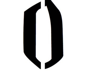 Letter O Stencil Made from 4 Ply Mat Board-Wizard Font
