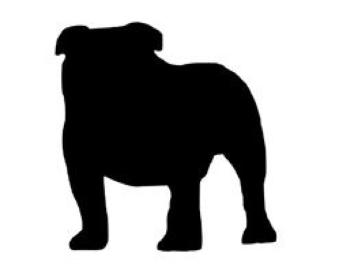 Pack of 3 Bull Dog Stencils Made from 4 Ply Mat Board, 11x14, 8x10 and 5x7 -Package includes One of Each Size