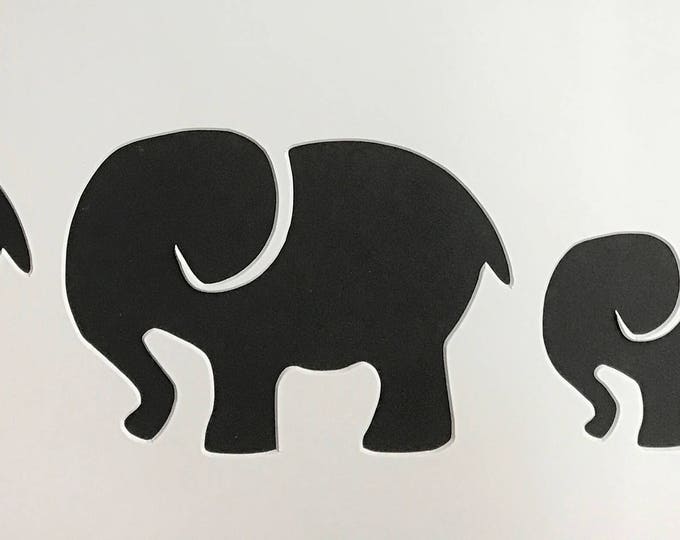 Elephant Family Stencil, Made from 4 Ply Mat Board