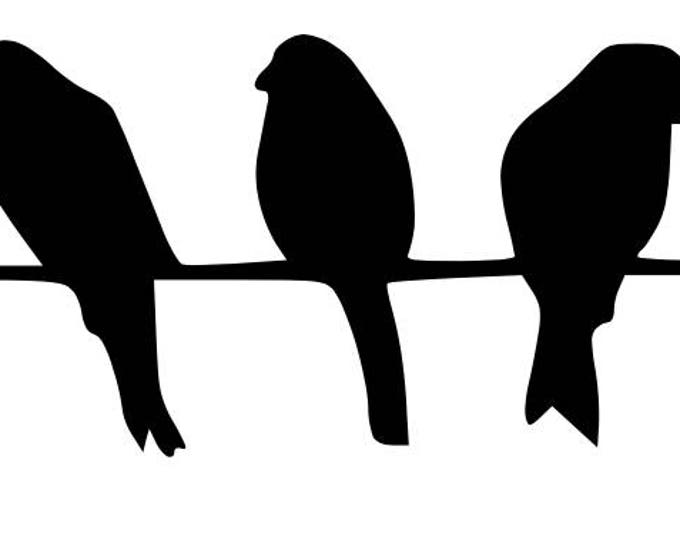 Pack of 3 Birds on Wire-5 Birds Stencils Made from 4 Ply Mat Board, 11x14, 8x10 and 5x7