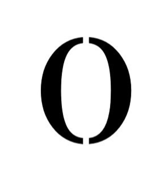 Letter O Stencil Made From 4 Ply Mat Board-stardos Font - Etsy