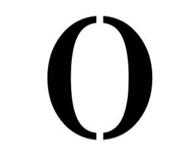 Letter O Stencil Made from 4 Ply Mat Board-Stardos Font