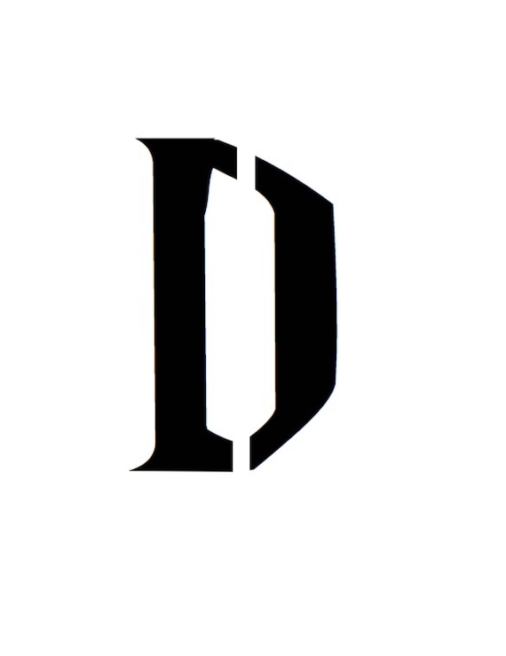 Letter D Stencil Made From 4 Ply Mat Board-wizard Font - Etsy