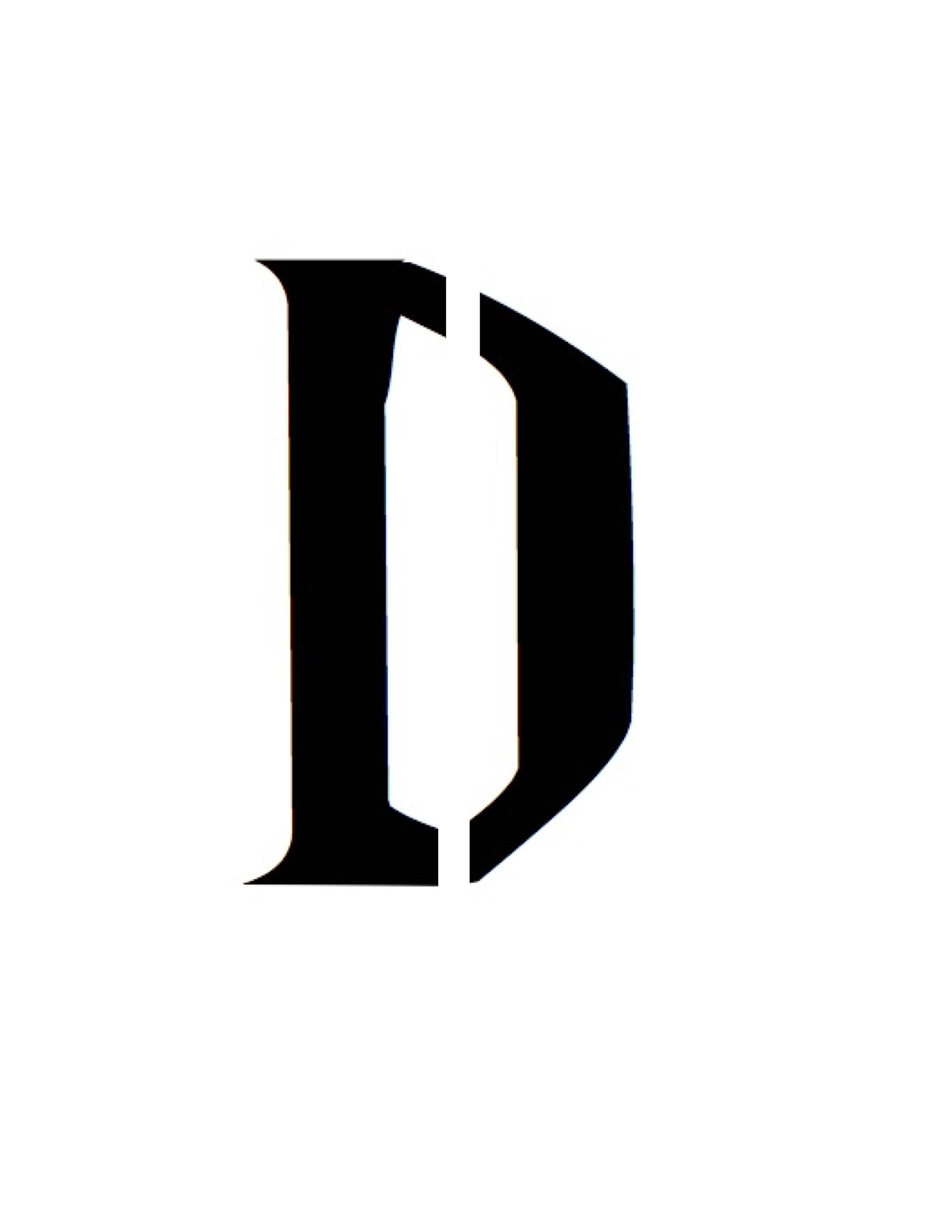 Letter D Stencil Made From 4 Ply Mat Board Wizard Font letter-d-stencil-made-from-4-ply-mat-board-wizard-font