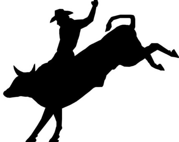 Pack of 3 Cowboy Riding Bull Stencils Made from 4 Ply Mat Board, 11x14, 8x10 and 5x7 -Package includes One of Each Size