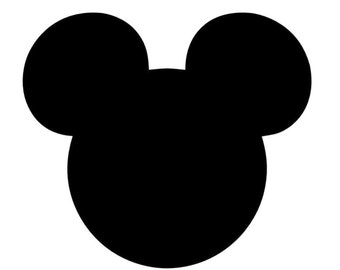 Mickey Mouse Head Mouse Ears Stencil Made from 4 Ply Mat Board or Black Cut Out