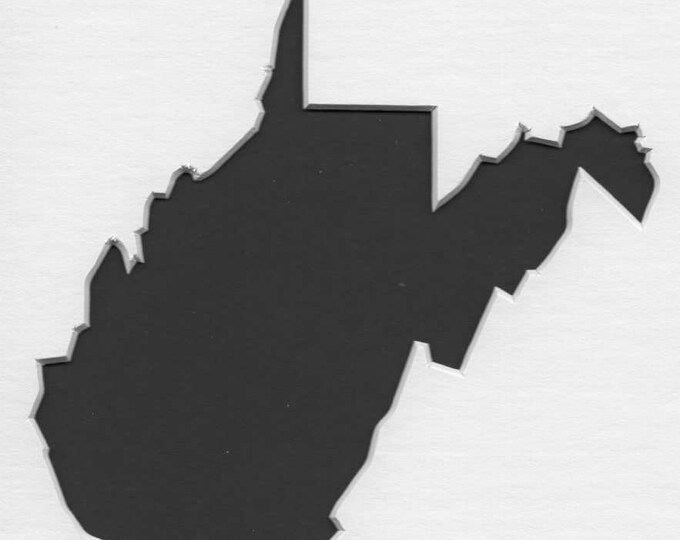 Pack of 3 West Virginia State Stencils Made From 4 Ply Mat Board 11x14, 8x10 and 5x7 -Package includes One of Each Size