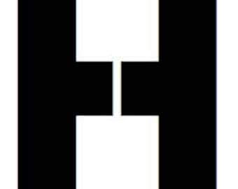 Letter H Stencil Made from 4 Ply Mat Board