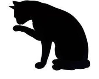 Cat Licking Paw Stencil Made from 4 Ply Mat Board-Choose a Size-From 5x7 to 24x36