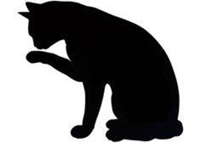 Cat Licking Paw Stencil Made from 4 Ply Mat Board-Choose a Size-From 5x7 to 24x36