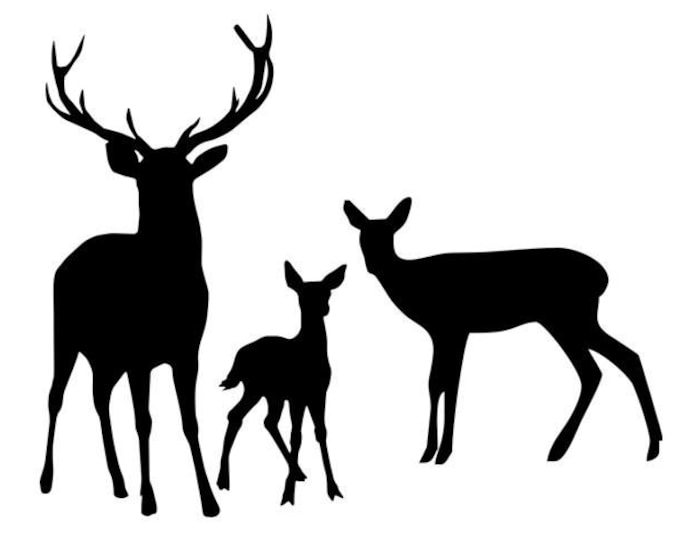 Deer Family Stencil Made from 4 Ply Mat Board-Choose a Size-From 5x7 to 24x36