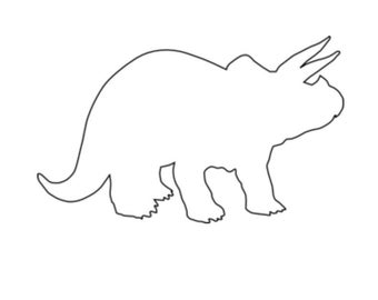 Pack of 3 Triceratops Stencils Made from 4 Ply Mat Board 16x20, 11x14, 8x10 -Package includes One of Each Size