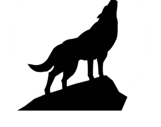 Pack of 3 Wolf on Rock Stencils Made from 4 Ply Mat Board 16x20, 11x14, 8x10 -Package includes One of Each Size