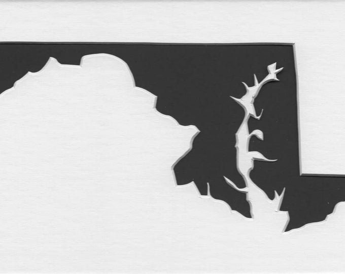 Maryland State Stencil Made from 4 Ply Mat Board-Choose a Size-From 5x7 to 24x36