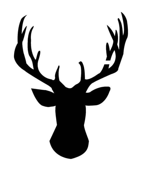 Deer Head Style 3 Stencil Made from 4 Ply Mat Board-Choose a Size-From 5x7 ...