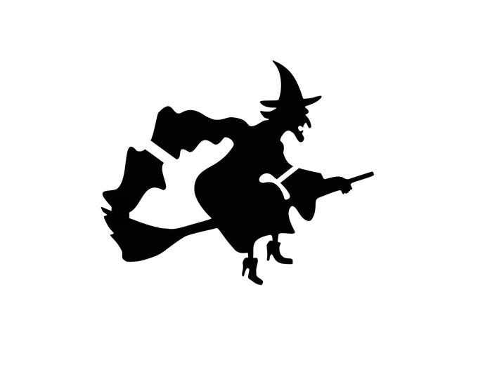 Pack of 3 Flying Witch Halloween Stencils Made from 4 Ply Mat Board, 11x14, 8x10 and 5x7 -Package includes One of Each Size