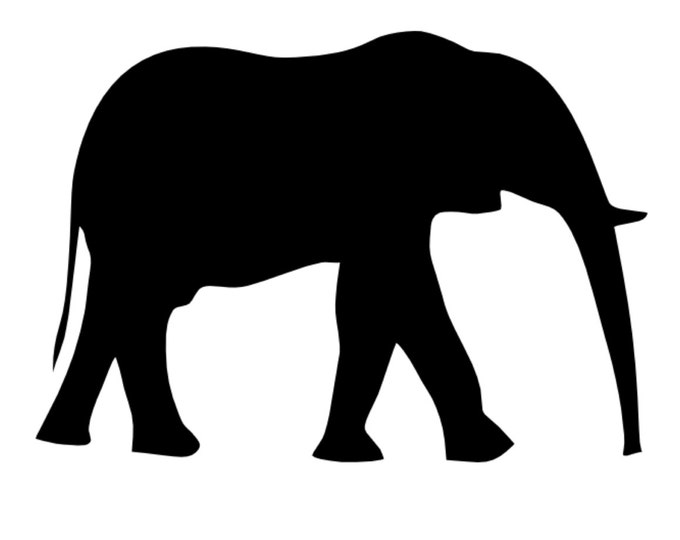 Elephant Stencil Made from 4 Ply Mat Board-Choose a Size-From 5x7 to 24x36