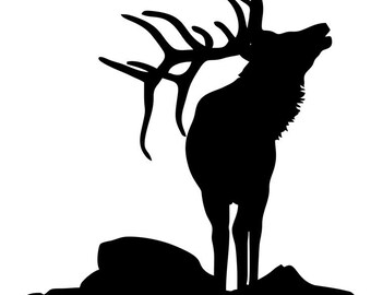 Pack of 3 Elk on Rock Stencils Made from 4 Ply Mat Board, 11x14, 8x10 and 5x7 -Package includes One of Each Size