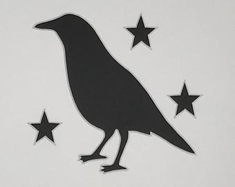 Pack of 3 Primitive Crow with Stars Stencils Made from 4 Ply Mat Board, 11x14, 8x10 and 5x7 -Package includes One of Each Size