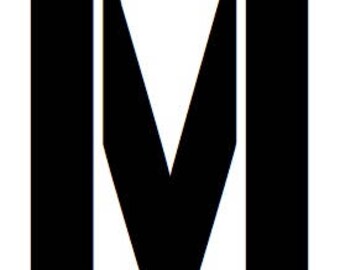 Letter M Stencil Made from 4 Ply Mat Board
