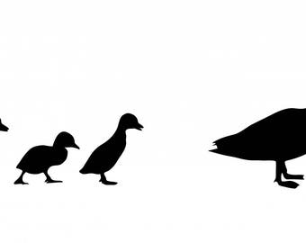 Duck and Ducklings Stencil Made from 4 Ply Mat Board-Choose a Size-From 5x7 to 24x36