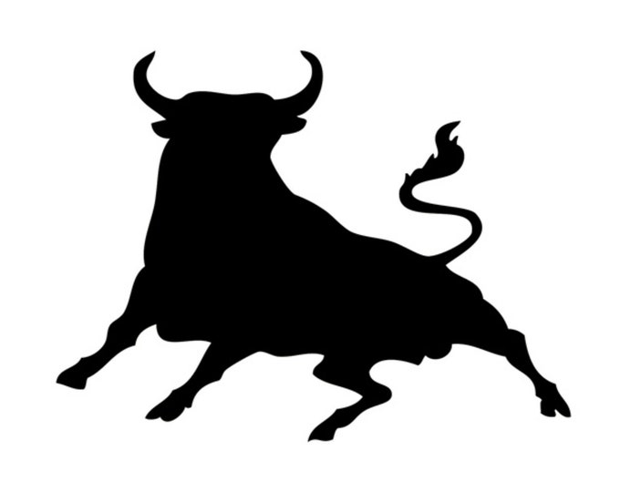 Pack of 3 Bull Style 2 Stencils Made from 4 Ply Mat Board, 16x20, 11x14 and 8x10 -Package includes One of Each Size