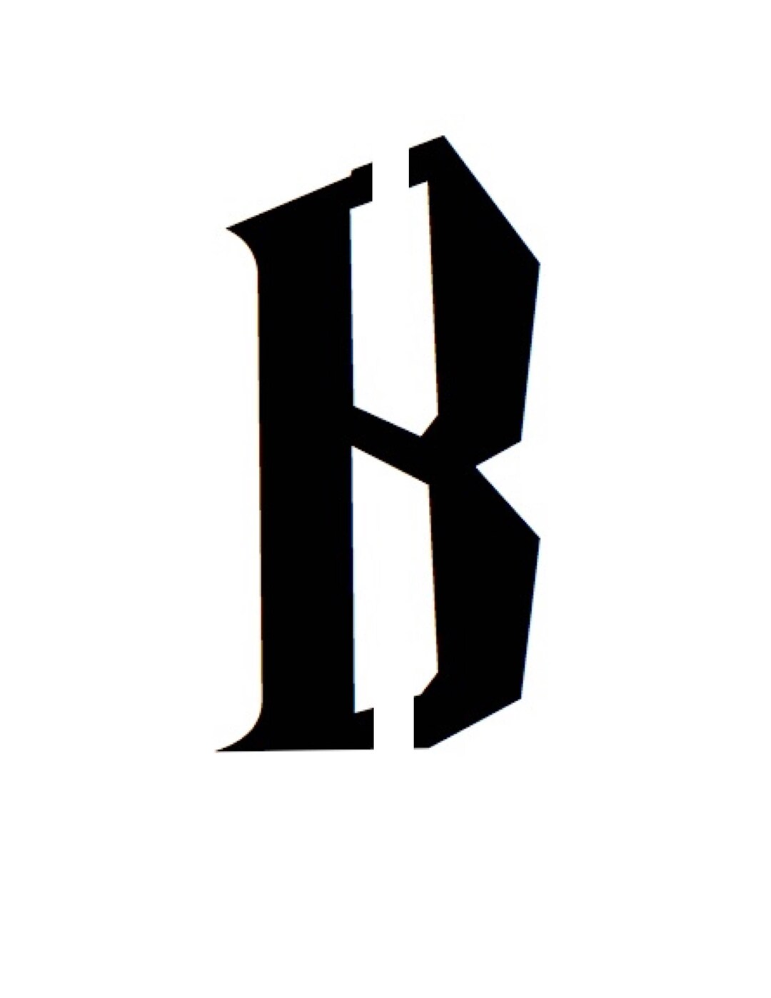 Letter B Stencil Made From 4 Ply Mat Board wizard Font Etsy letter-b-stencil-made-from-4-ply-mat-board-wizard-font-etsy