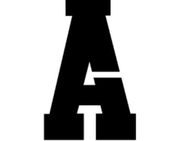 Athletic Font Letter Stencils Made from 4 Ply Mat Board-Choose Your Size and Letter