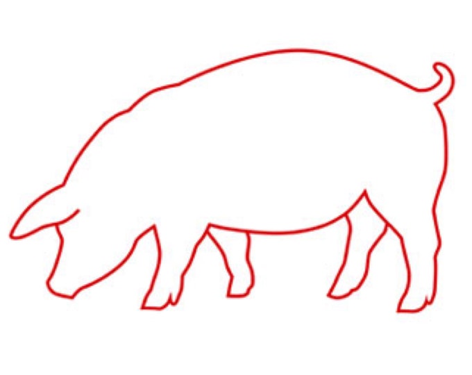 Pig Stencil Made from 4 Ply Mat Board-Choose a Size-From 5x7 to 24x36