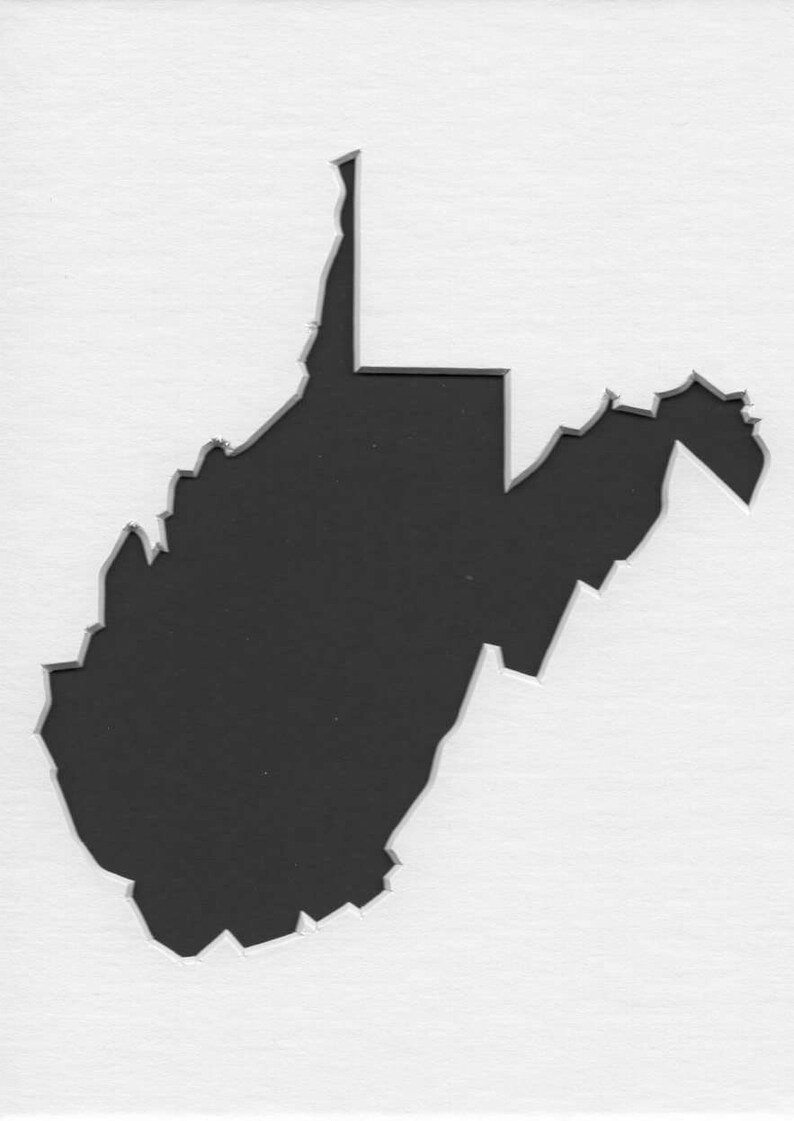 8x8 and 6x6 Pack of 3 Square West Virginia State Stencils Made From 4 Ply Mat Board 12x12 Package includes One of Each Size