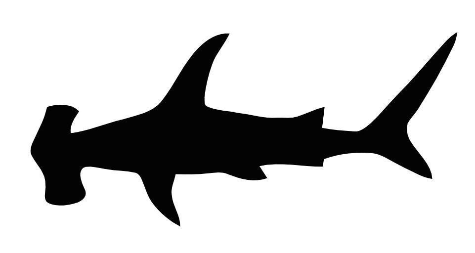 Pack of 3 Hammerhead Shark Stencils Made from 4 Ply Mat Board, 11x14, 8x10 and 5x7 -Package includes One of Each Size