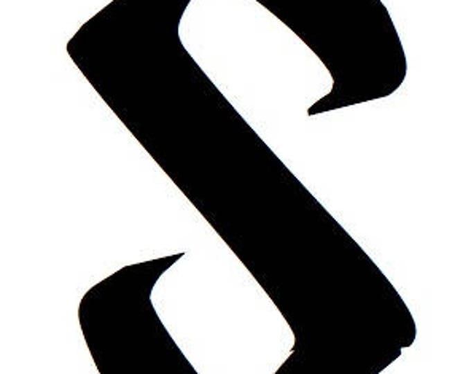 Letter S Stencil Made from 4 Ply Mat Board-Wizard Font