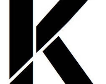 Letter K Stencil Made from 4 Ply Mat Board