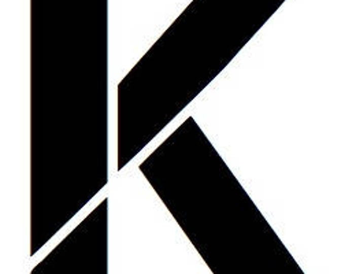 Letter K Stencil Made from 4 Ply Mat Board