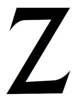 Letter Z Stencil Made from 4 Ply Mat Board-Wizard Font