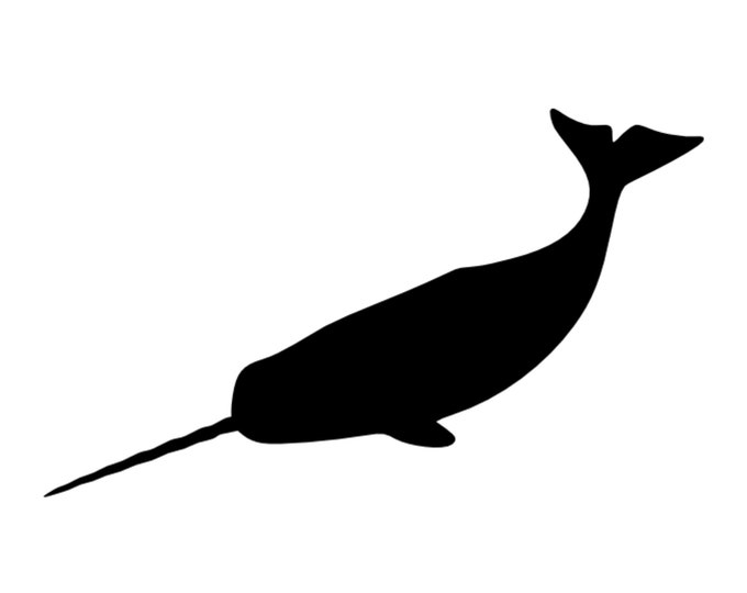 Pack of 3 Narwhal Stencils Made from 4 Ply Mat Board, 11x14, 8x10 and 5x7 -Package includes One of Each Size