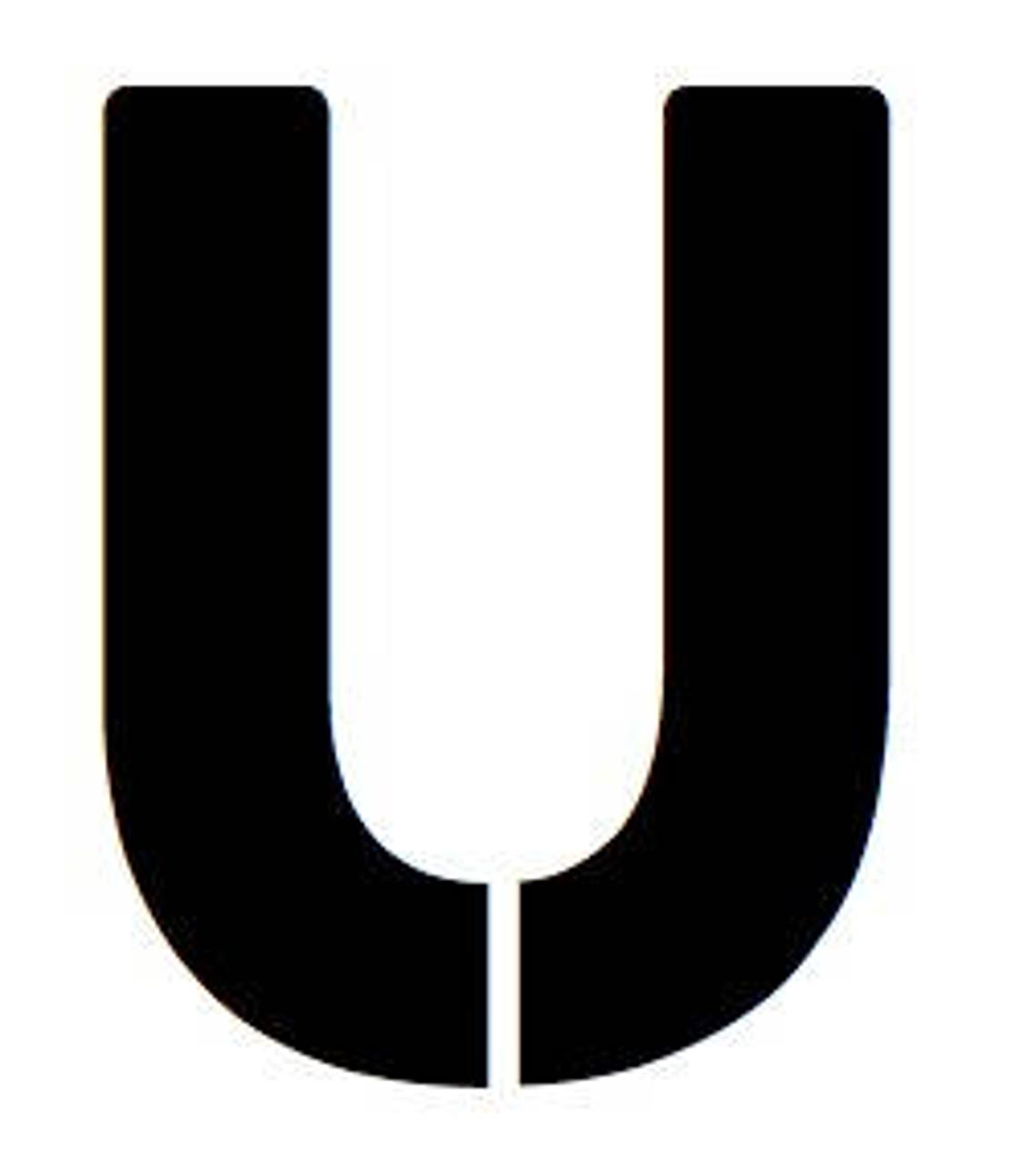 Letter U Stencil Made From 4 Ply Mat Board | Etsy