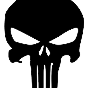 Punisher Skull Stencil Made from 4 Ply Mat Board