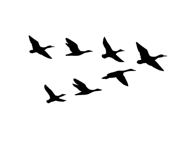 Pack of 3 Ducks in Flight Stencils Made from 4 Ply Mat Board, 18x24, 16x20 and 11x14 -Package includes One of Each Size