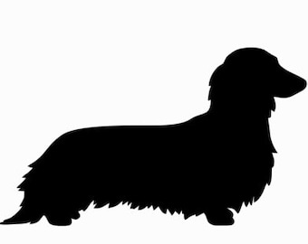Pack of 3 Long Hair Dachshund Stencils Made from 4 Ply Mat Board, 11x14, 8x10 and 5x7 -Package includes One of Each Size