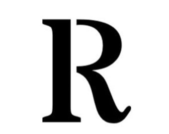 Letter R Stencil Made from 4 Ply Mat Board-Stardos Font