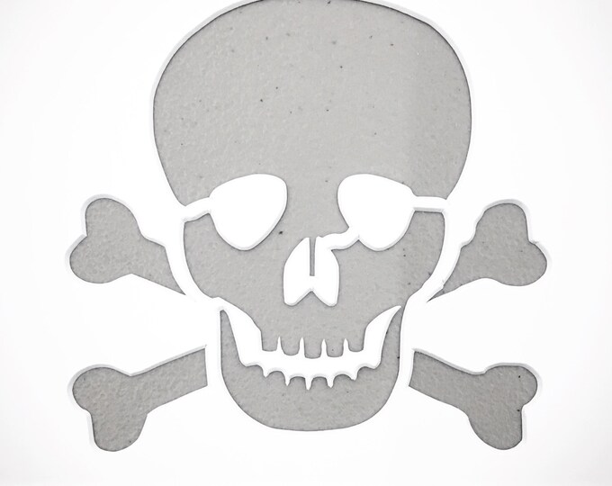 Pack of 3 Skull and Crossbones Stencils Made from 4 Ply Mat Board, 11x14, 8x10 and 5x7 -Package includes One of Each Size