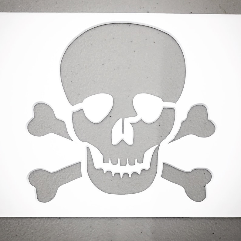 Pack of 3 Skull and Crossbones Stencils Made From 4 Ply Mat | Etsy