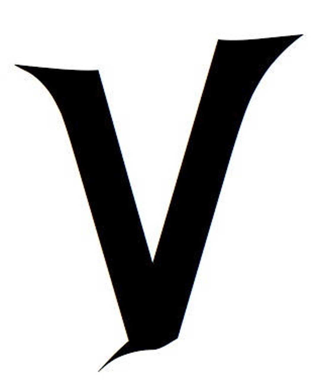 Letter V Stencil Made From 4 Ply Mat Boardwizard Font Etsy