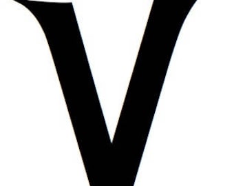 Letter V Stencil Made from 4 Ply Mat Board-Wizard Font