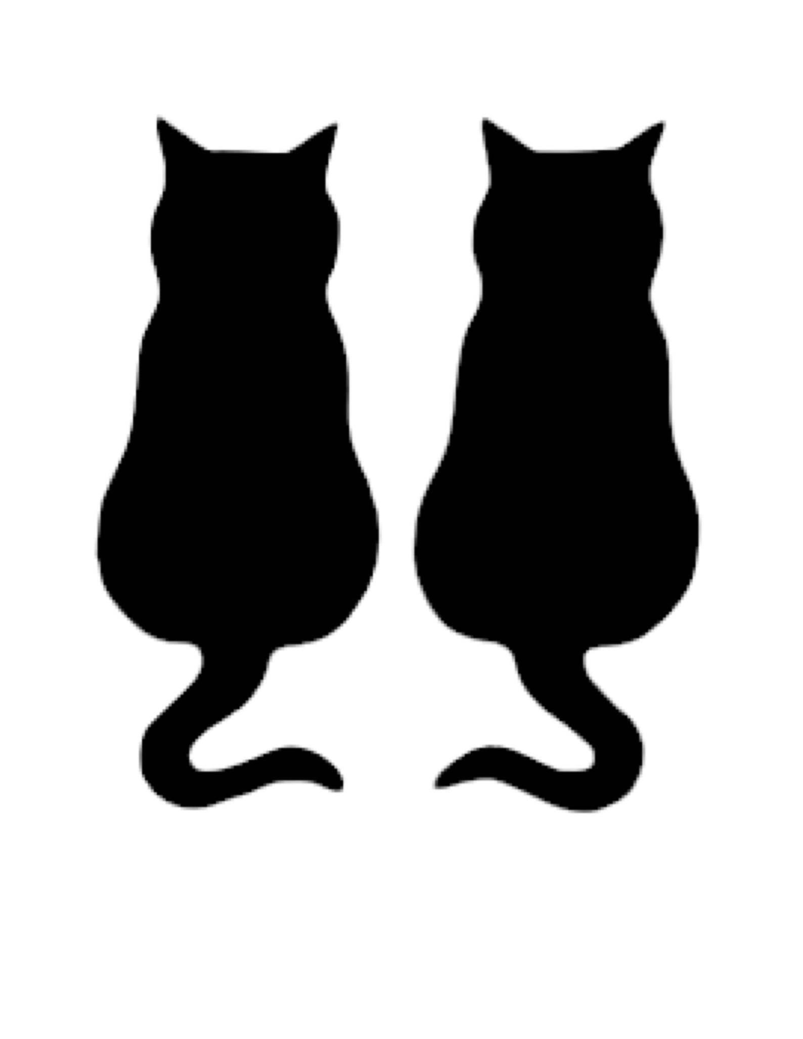 Силуэт кошки трафарет