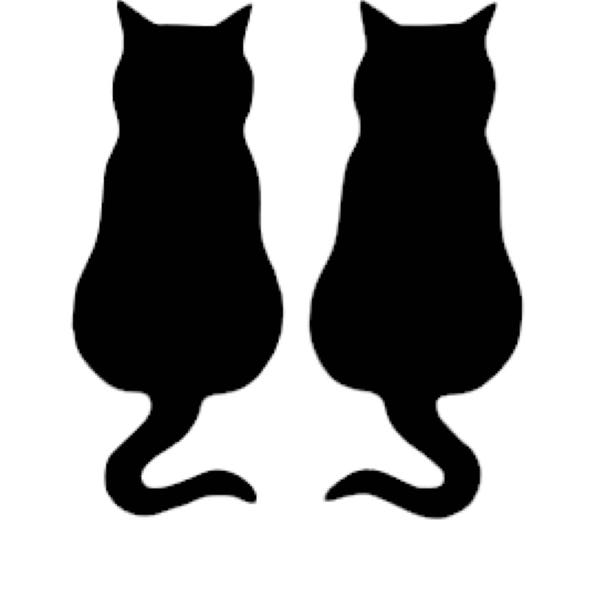 Two Cats Side By Side Stencil Made from 4 Ply Mat Board-Choose a Size-From 5x7 to 24x36