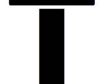 Letter T Stencil Made from 4 Ply Mat Board